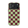 iPhone 17 Pro Max Case – Crimson Check