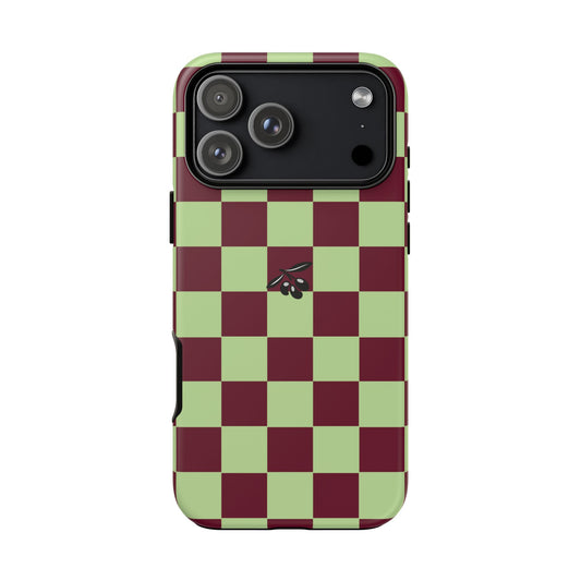 iPhone 17 Pro Max Case – Crimson Check